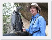 14SerengetiDayGameDrive - 134 * Pat visits with an African Metal-backed Vulture.